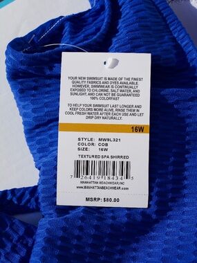 MAXINE OF HOLLYWOOD SIZE 16W SPA SUIT/ONE PIECE/SWIMSUIT